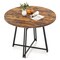 Rustic Round Dining Table 47 Inch 8-Leg Metal Base Seats 4-6 People